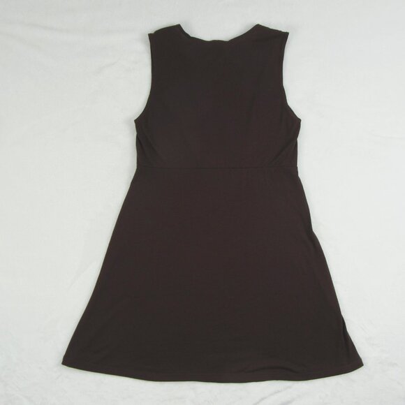 Tropical Honey Sleeveless Tunic Coverup with Zebra Trim Size S Brown - Picture 2 of 7